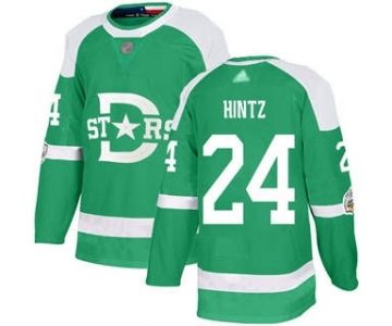 Men's Stars #24 Roope Hintz Green Authentic 2020 Winter Classic Stitched Hockey Jersey