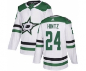 Men's Stars #24 Roope Hintz White Road Authentic Stitched Hockey Jersey