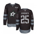 Men's Stars #25 Joel Kiviranta Black 1917-2017 100th Anniversary Stitched Hockey Jersey