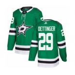 Men's Stars #29 Jake Oettinger Green Home Authentic Stitched Hockey Jersey