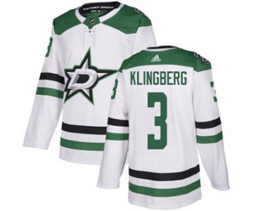 Men's Stars #3 John Klingberg White Road Authentic Stitched Hockey Jersey