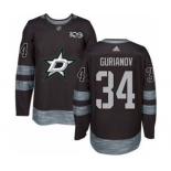 Men's Stars #34 Denis Gurianov Black 1917-2017 100th Anniversary Stitched Hockey Jersey