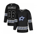 Men's Stars #36 Mats Zuccarello Black Team Logo Fashion Stitched Hockey Jersey