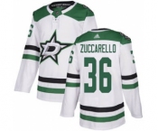 Men's Stars #36 Mats Zuccarello White Road Stitched Hockey Jersey