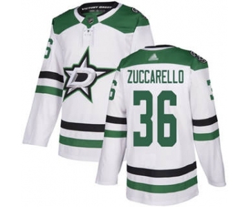 Men's Stars #36 Mats Zuccarello White Road Stitched Hockey Jersey