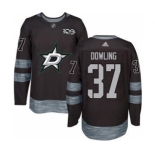 Men's Stars #37 Justin Dowling Black 1917-2017 100th Anniversary Stitched Hockey Jersey