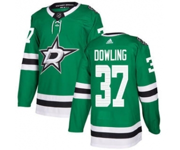 Men's Stars #37 Justin Dowling Green Home Authentic Stitched Hockey Jersey