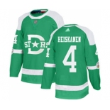 Men's Stars #4 Miro Heiskanen Green Authentic 2020 Winter Classic Stitched Hockey Jersey