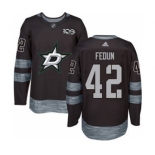 Men's Stars #42 Taylor Fedun Black 1917-2017 100th Anniversary Stitched Hockey Jersey