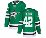 Men's Stars #42 Taylor Fedun Green Home Authentic Stitched Hockey Jersey