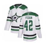 Men's Stars #42 Taylor Fedun White Road Authentic Stitched Hockey Jersey