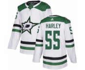 Men's Stars #55 Thomas Harley White Road Authentic Stitched Hockey Jersey