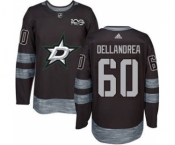 Men's Stars #60 Ty Dellandrea Black 1917-2017 100th Anniversary Stitched Hockey Jersey