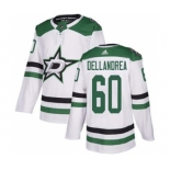 Men's Stars #60 Ty Dellandrea White Road Authentic Stitched Hockey Jersey