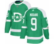 Men's Stars #9 Mike Modano Green Authentic 2020 Winter Classic Stitched Hockey Jersey