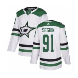 Men's Stars #91 Tyler Seguin White Road Authentic Stitched Hockey Jersey