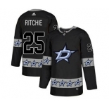 Stars #25 Brett Ritchie Black Team Logo Fashion Stitched Hockey Jersey