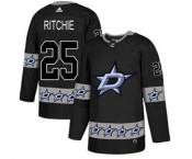 Stars #25 Brett Ritchie Black Team Logo Fashion Stitched Hockey Jersey