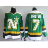 nhl dallas stars #7 broten green ccm