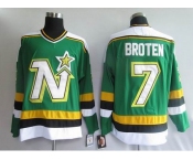 nhl dallas stars #7 broten green ccm