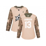 Women Adidas Dallas Stars #13 Mattias Janmark Camo Authentic 2017 Veterans Day Stitched NHL Jersey