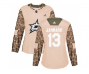 Women Adidas Dallas Stars #13 Mattias Janmark Camo Authentic 2017 Veterans Day Stitched NHL Jersey