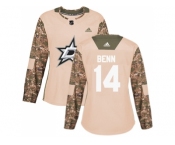 Women Adidas Dallas Stars #14 Jamie Benn Camo Authentic 2017 Veterans Day Stitched NHL Jersey