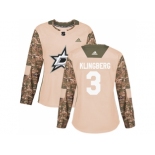 Women Adidas Dallas Stars #3 John Klingberg Camo Authentic 2017 Veterans Day Stitched NHL Jersey