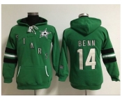 Women's Dallas Stars #14 Jamie Benn Green Old Time Heidi Hoodie NHL Hoodie