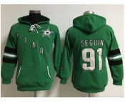 Women's Dallas Stars #91 Tyler Seguin Green Old Time Heidi Hoodie NHL Hoodie