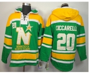 nhl jerseys dallas stars #20 ciccarelli green-yellow[pullover hooded sweatshirt]