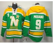 nhl jerseys dallas stars #9 modano green-yellow[pullover hooded sweatshirt]