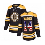 Adidas Boston Bruins #14 Chris Wagner Authentic Black USA Flag Fashion NHL Jersey