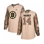 Adidas Boston Bruins #14 Chris Wagner Authentic Camo Veterans Day Practice NHL Jersey