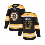 Adidas Boston Bruins #17 Milan Lucic Authentic Black Drift Fashion NHL Jersey