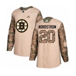 Adidas Boston Bruins #20 Joakim Nordstrom Authentic Camo Veterans Day Practice NHL Jersey