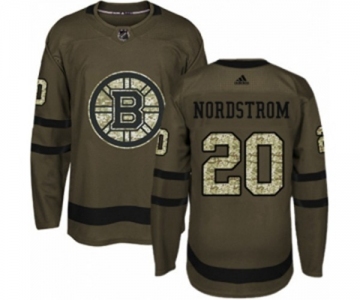 Adidas Boston Bruins #20 Joakim Nordstrom Authentic Green Salute to Service NHL Jersey