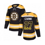 Adidas Boston Bruins #27 Austin Czarnik Authentic Black Drift Fashion NHL Jersey