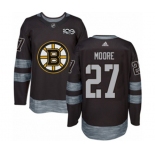 Adidas Boston Bruins #27 John Moore Authentic Black 1917-2017 100th Anniversary NHL Jersey