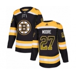 Adidas Boston Bruins #27 John Moore Authentic Black Drift Fashion NHL Jersey