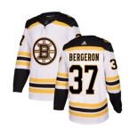 Adidas Boston Bruins #37 Patrice Bergeron Authentic White Away NHL Jersey