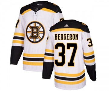 Adidas Boston Bruins #37 Patrice Bergeron Authentic White Away NHL Jersey