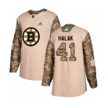 Adidas Boston Bruins #41 Jaroslav Halak Authentic Camo Veterans Day Practice NHL Jersey