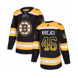 Adidas Boston Bruins #46 David Krejci Authentic Black Drift Fashion NHL Jersey