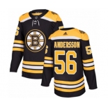 Adidas Boston Bruins #56 Axel Andersson Authentic Black Home NHL Jersey