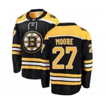 Boston Bruins #27 John Moore Authentic Black Home Fanatics Branded Breakaway NHL Jersey