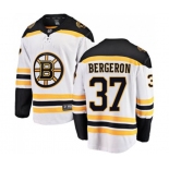 Boston Bruins #37 Patrice Bergeron Authentic White Away Fanatics Branded Breakaway NHL Jersey