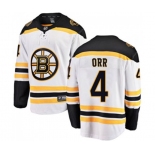 Boston Bruins #4 Bobby Orr Authentic White Away Fanatics Branded Breakaway NHL Jersey