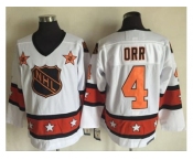 Boston Bruins #4 Bobby Orr White Orange All Star CCM Throwback Stitched NHL Jersey