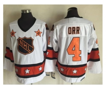 Boston Bruins #4 Bobby Orr White Orange All Star CCM Throwback Stitched NHL Jersey